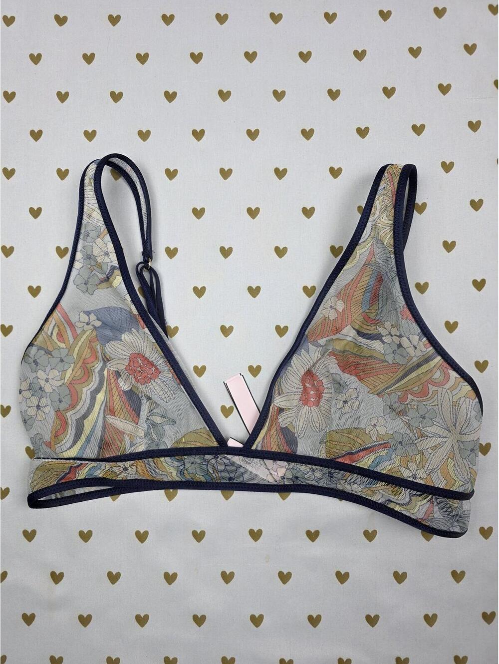 Victorias Secret Sheer Strappy Medium Bralette Bra Top Tank